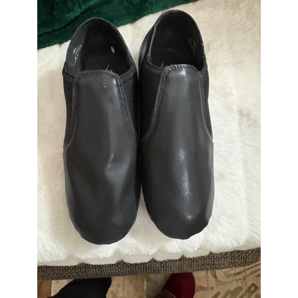Stelle Black Jazz Shoes Slip On Split Sole Dance Shoes Size 3ML Black PU Upper
